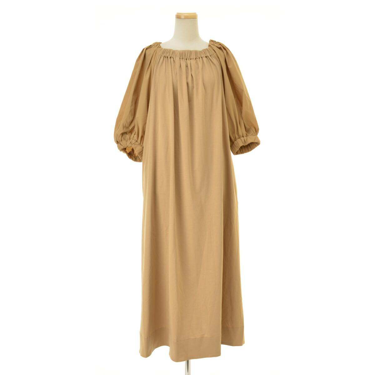 [Used] IENA / IENA 22040900809020 Volume combination dress Maxi 3/4 sleeve dress [cacgabcd-l]