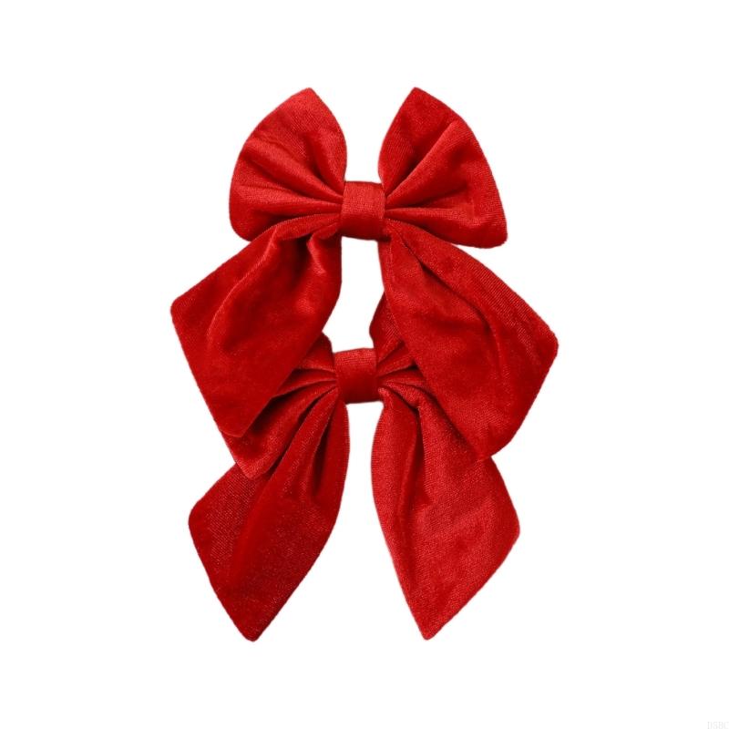 Plush Textured Christmas Bowknots Double Pack Decorative Accent For Festival Home Decors And Retail Window Displays