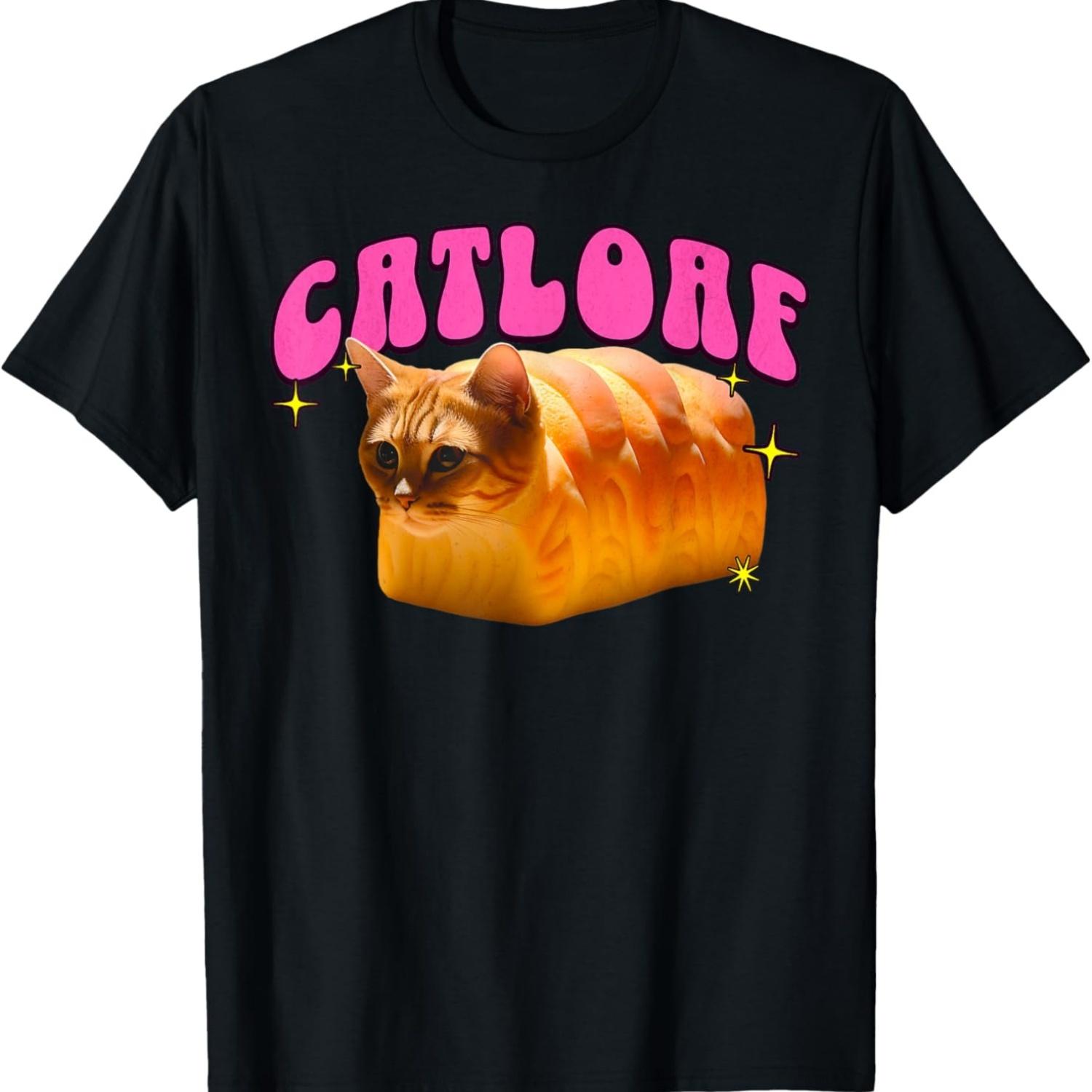 Funny Catloaf Meme For Cat Lovers Cat Loaf Bread Cat Pun T-Shirt S чёрный