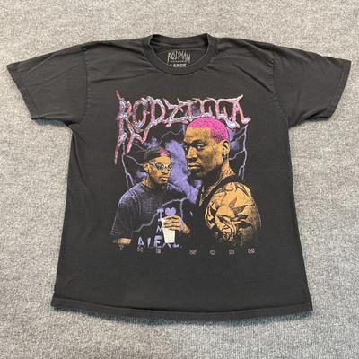 Dennis Rodman Bekleidung Rodzilla The-Worm Lightning Shirt Groß 21x28 Schwarz