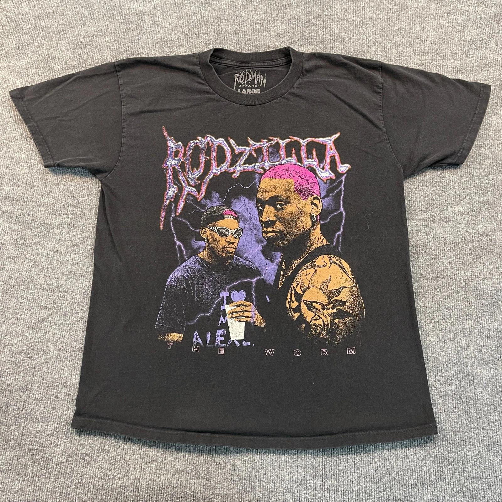 

Dennis Rodman Apparel Rodzilla The-Worm Lightning Shirt Large 21x28 Black 2XL
