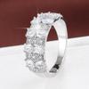 Luxury Double-Breasted Simulated Emerald Zircon Ring - Fashionable Pure Copper Women's Index Finger Accessory
