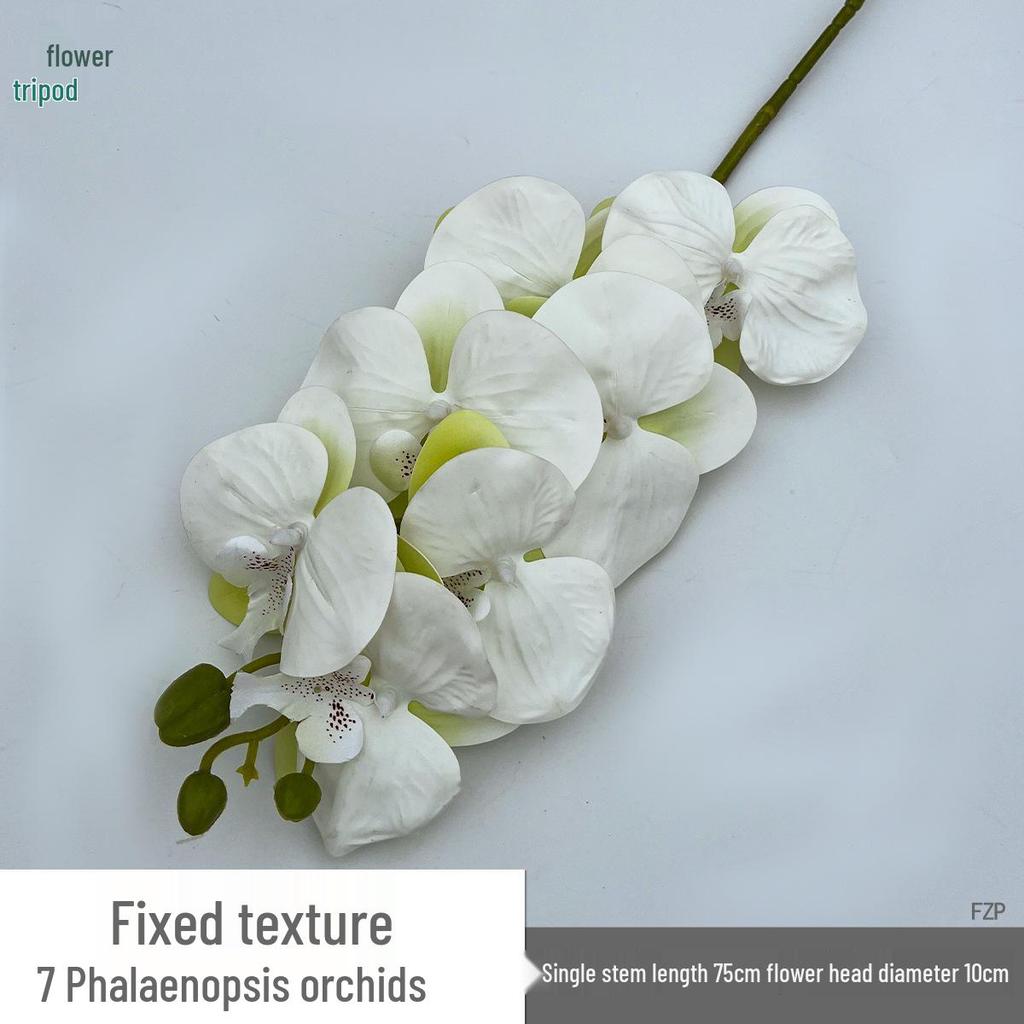 Set of 7-Head 3D Phalaenopsis Artificial Flowers for Home & Wedding Decor
