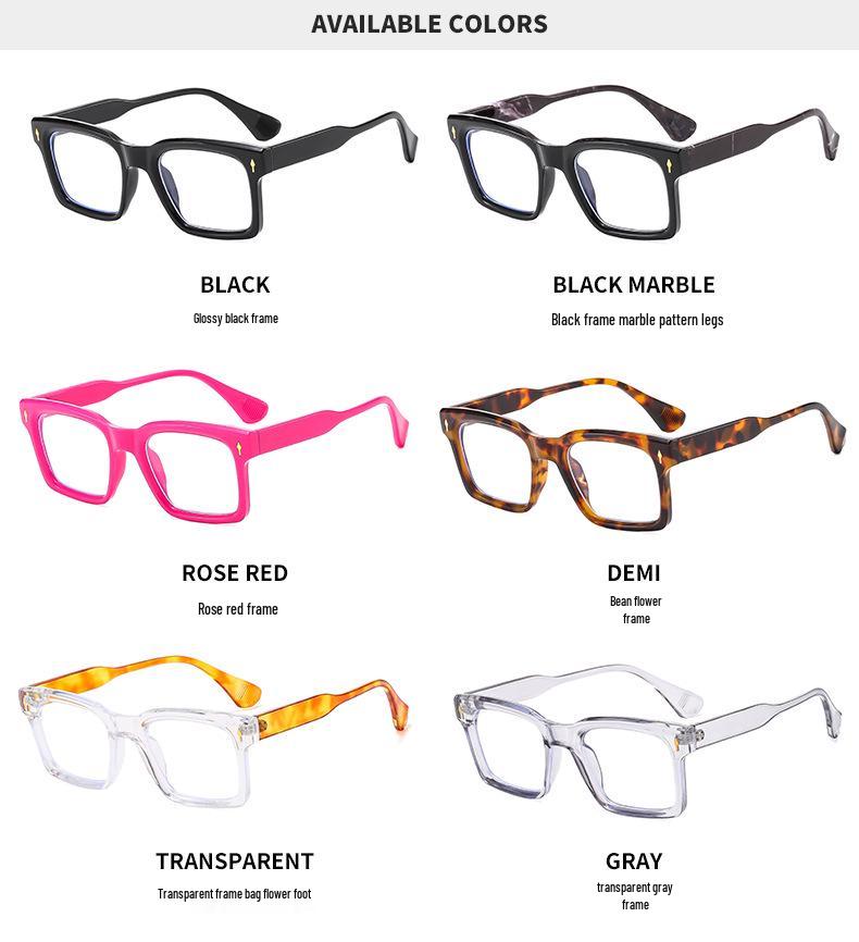 Unisex Fashion Square Anti-Blue Light Glasses - Fit for Myopia, Versatile Frame with Clear Lenses
