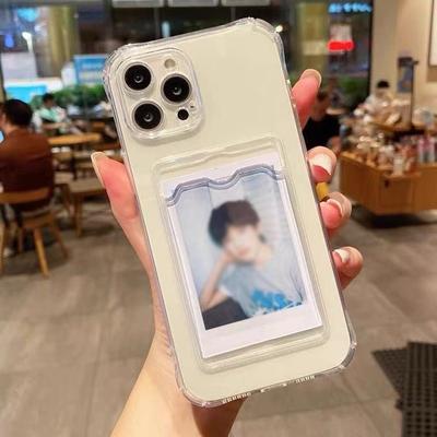 Transparent Card Bag for IPhone 15 Promax for Apple 13 Phone Case 14 Airbag 12 Anti Drop Card Insertion 11