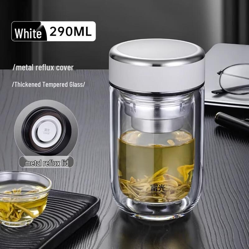 FUGUANG Reinforced Double-Layer Egg-Shaped Glass Tea Mug