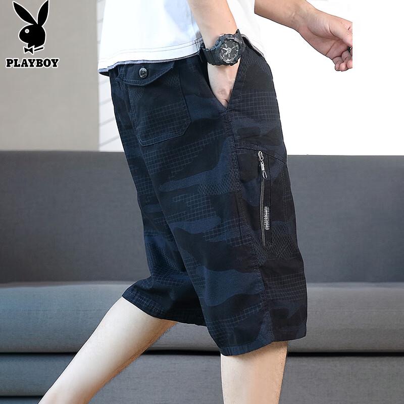 PLAYBOY Men s Cotton Summer Cargo Shorts 4XL