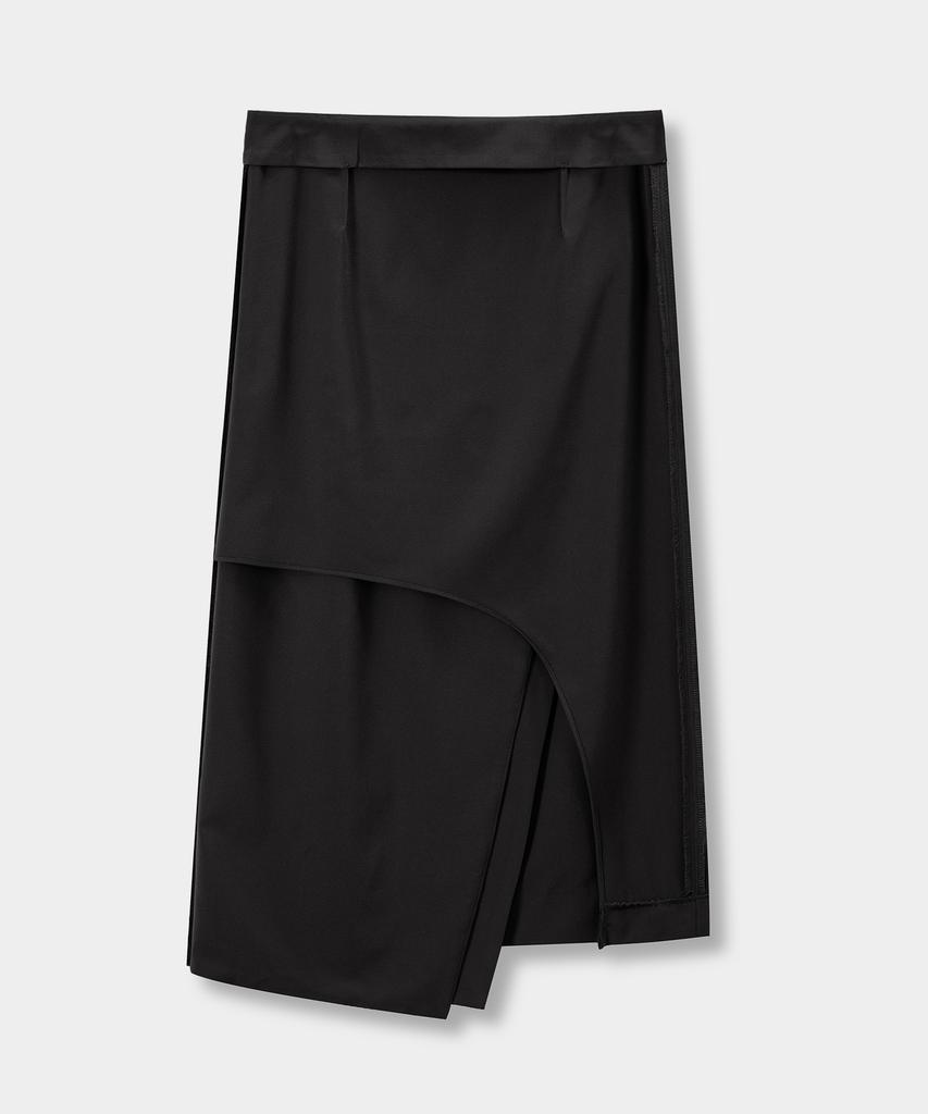 Yujen Asymmetric Layered Wrap Skirt_2 Color