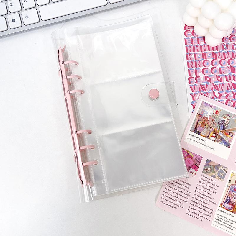 Korean Transparent Loose-Leaf Sticker & Photo Storage Album, A6, Multifunctional Journal for 3-Inch Photos