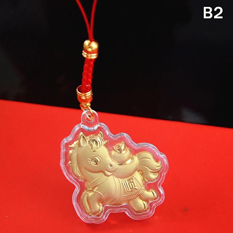 

Мультяшний брелок-кінь із золотою фольгою - Регульований ремінець для телефону та підвіска на сумку, Милий аксесуар на тваринну тематику для щоденного використання та подарунків