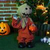 77cm Halloween Scarecrow Decoration, Outdoor Activated Prop with Light Up Eyes, Sound Activated