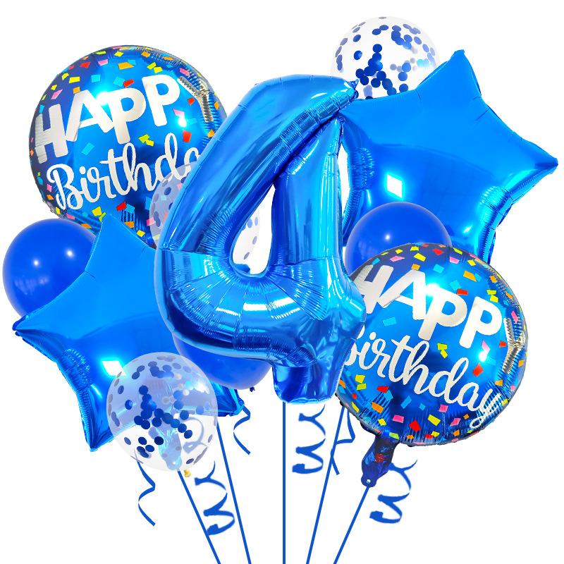 13pcs Blue Birthday Balloon with "Happy Birthday" Text - Perfect for Party Decorations, Anniversaries, and Festive Celebrations