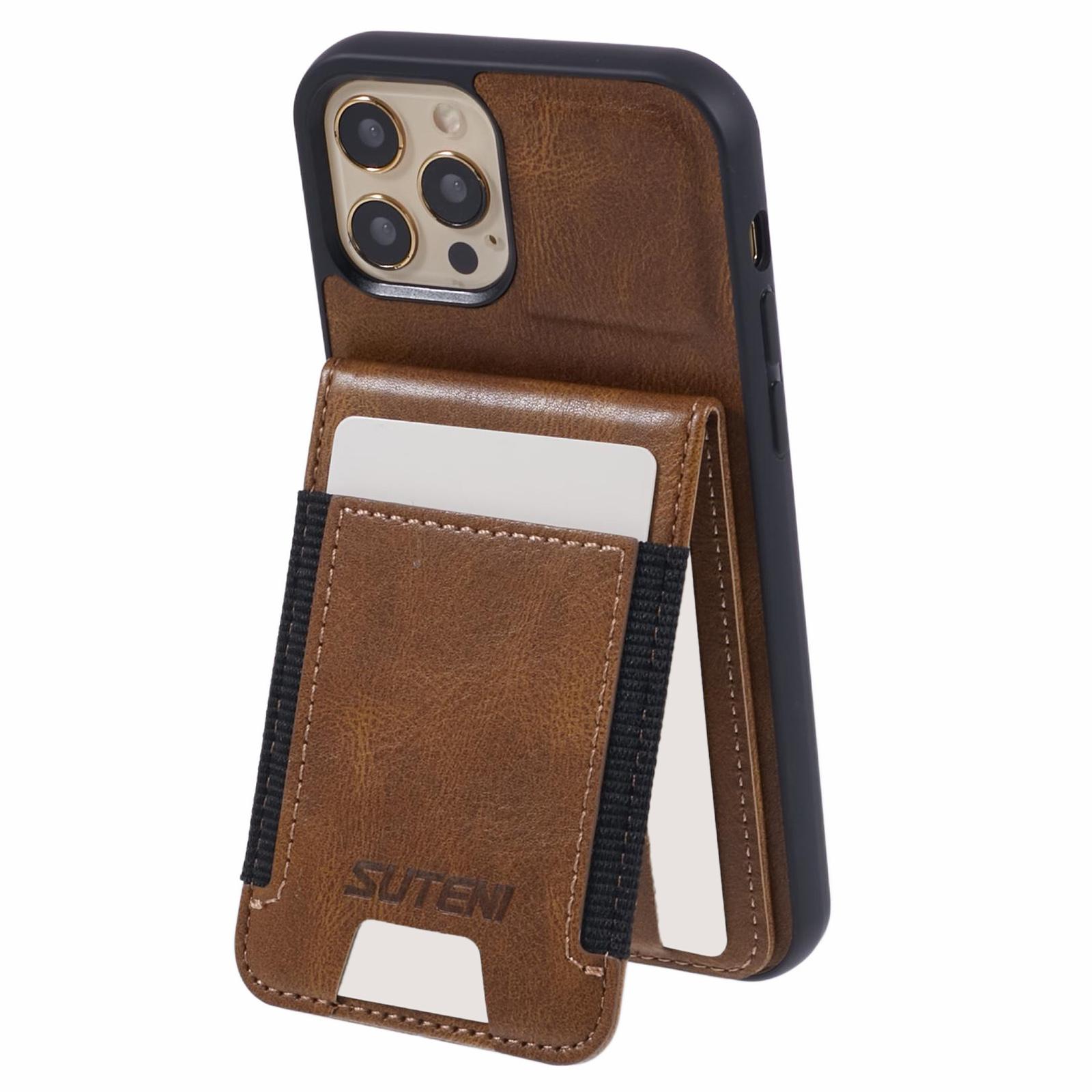 

SUTENI H03 For iPhone 11 Case Slim PU Leather Phone Cover with Card Holders Brown