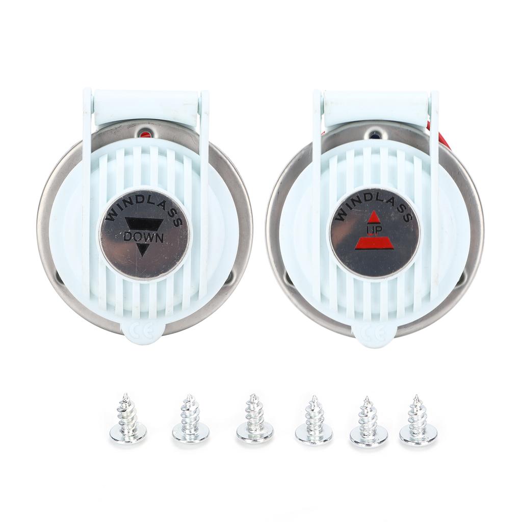 2pcs Windlass Foot Switch Up and Down White Hands Free Universal for Marine Boat Ship Anchor DC 12V 24V