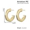 Hot Selling Aviation PC Environmentally Friendly Material Geometric High-end Retro Earrings, Light Luxury Hollow Earrings