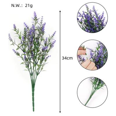 Provence Lavender Plastic Artificial Flowers Uv Resistant False Plants Wedding Home Outdoor Garden Decoration Table Decoration