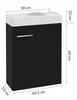 Bathroom cabinet with a black wall-hung washbasin 50x70 Small with an elongated chrome tap
