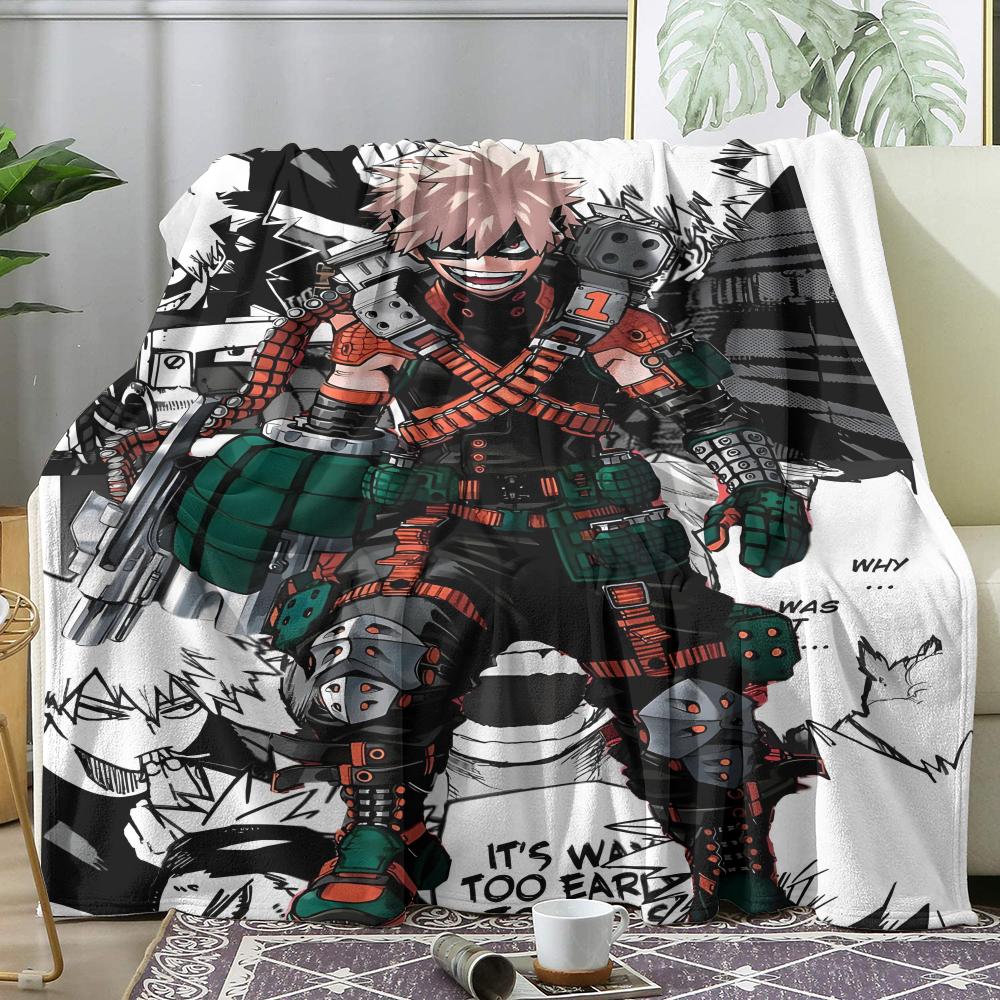 My Hero A-Academia Anime Throw Soft Flannel Throw Summer AC Blanket Lightweight Cool Nap Blanket for Sofa Bed Couch Travel