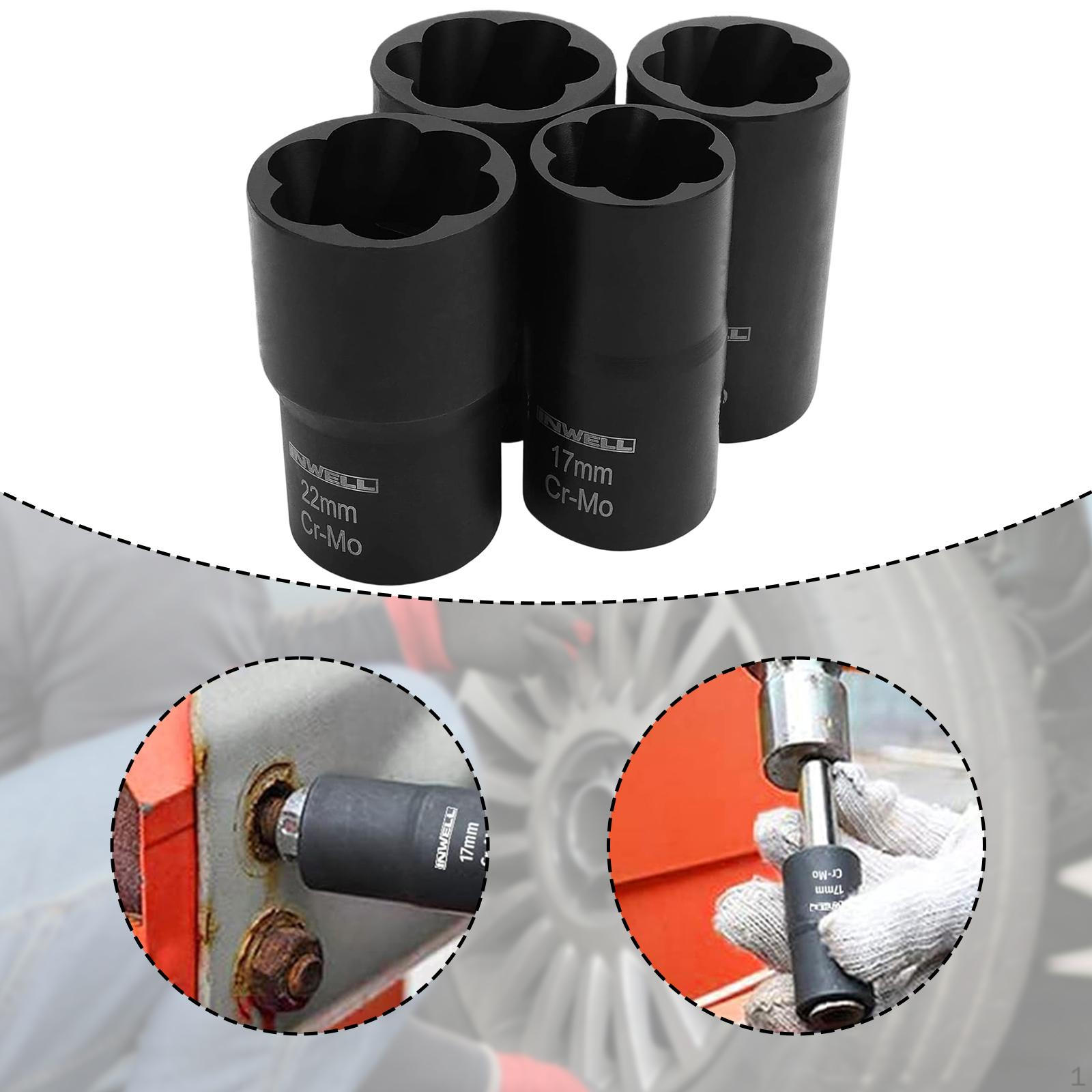 

6Pcs Bolt Extractor Set Nut Remover Kit Easy to Use Locking Lug Removal Tool Wheel Lock