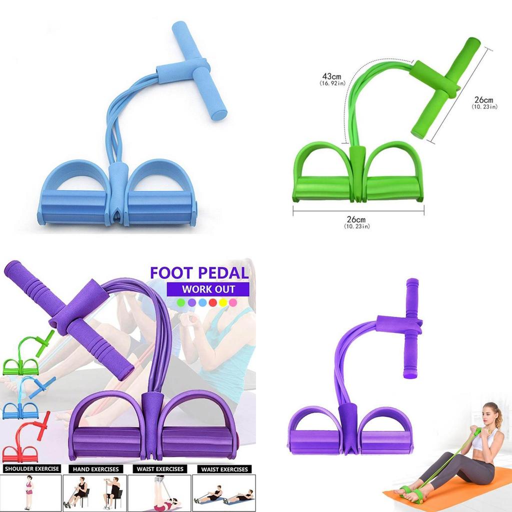 High Tensile Strength Latex Pedal Exerciser With Foam Handle For Home Workouts