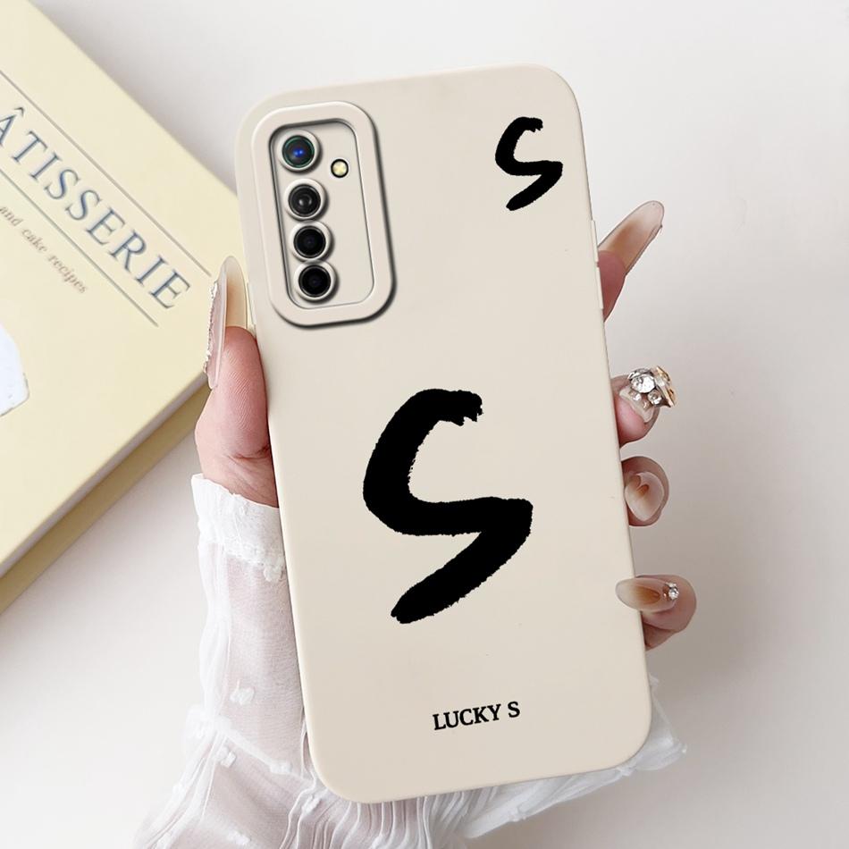For Realme X2 XT Lucky Initial Letter Phone Case For Realme XT X2 Soft Silicone Shockproof Cases