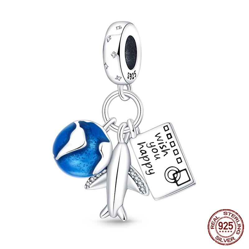 Fashion Copper Travel Aircraft Series Charms Beads Fit Original Bracelets Diy Anniversary Jewelry For Women