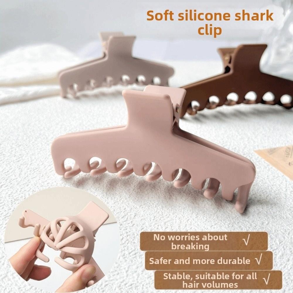 Elastic Plastic Woman Claw Clips Soft Silicone Shark Clip Fashion Hair Claw Headwear Daily Use
