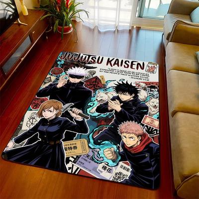 Jujutsu Kaisen Teppich Teppich Weiche Bodenmatte Rutschfeste Teppichfläche für Schlafzimmer Wohnzimmer Heimdekoration -QJY