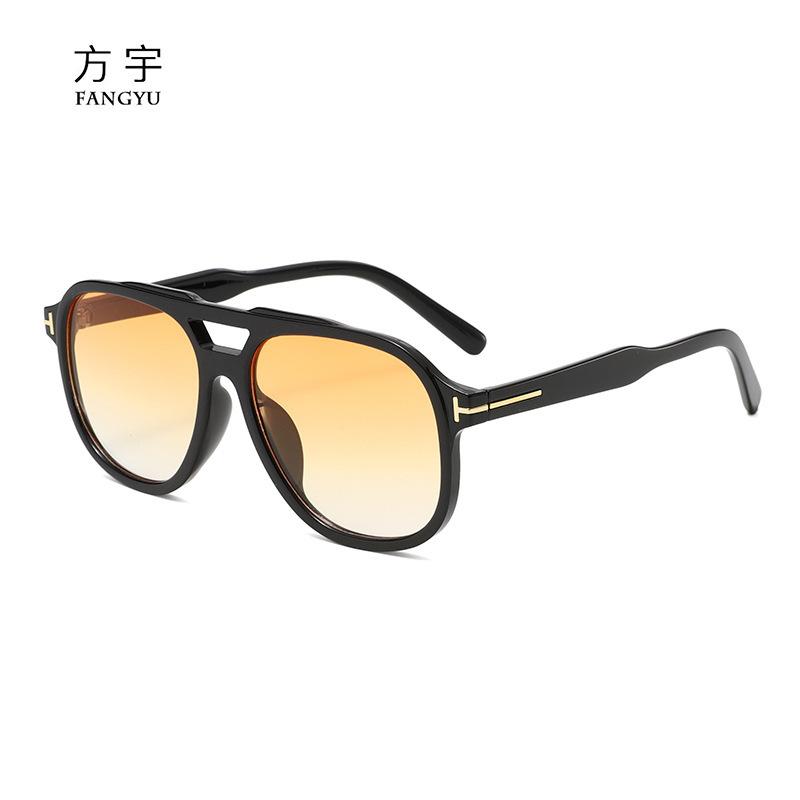 T-shaped double beam sunglasses men's new sunglasses European and American ins Internet celebrity toad sunglasses