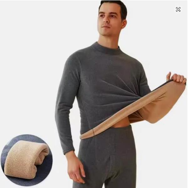 Winter Thermal Underwear Men Mock-neck First Layer 2 Pieces Under Panties and Undershirts Keep Warm Clothing Elastic 6XL