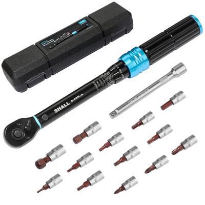 SHALL Inch Torque Wrench Set Set with 14 Accessories 100mm Extension For and Cars 1/4 5-25N·m 15-Piece (H2.5, H3, H4, H5, H6, H8, H10, PH1, PH2, PH3,