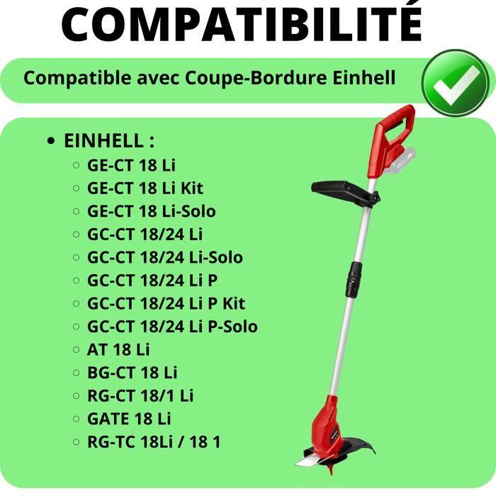 Lame de rechange - Phonillico® - Compatible Einhell GE-CT 18 Li - Pack de 100 - 9 cm - Nylon
