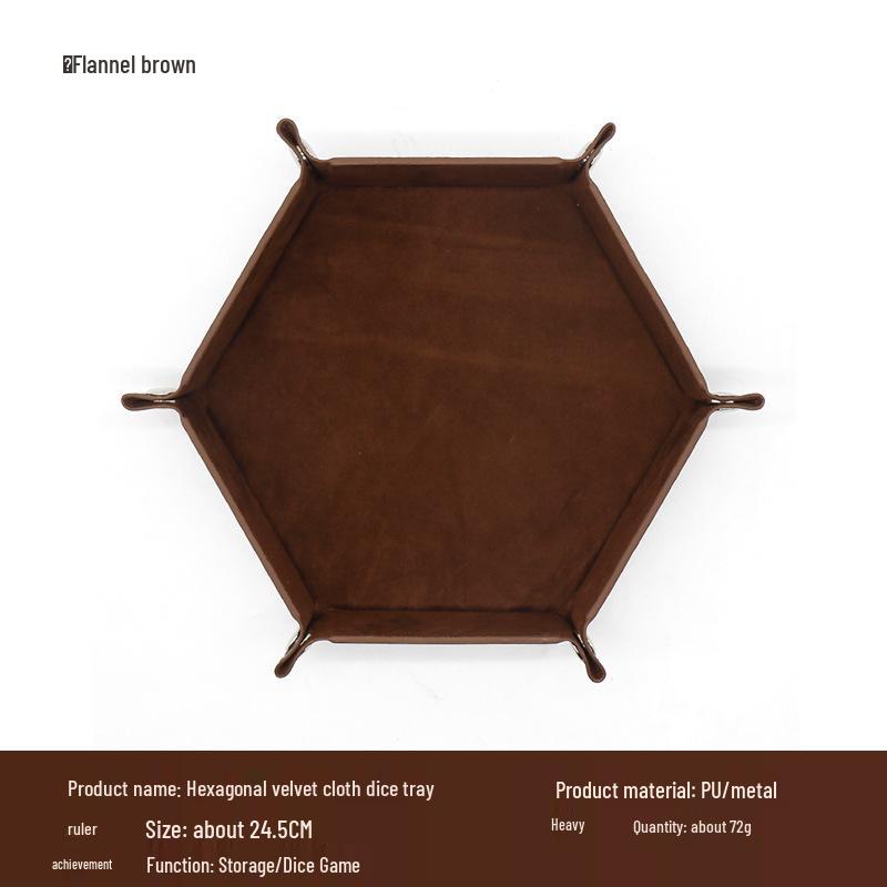 Hexagonal PU Dice Tray & Storage Box for Board Games and Accessories