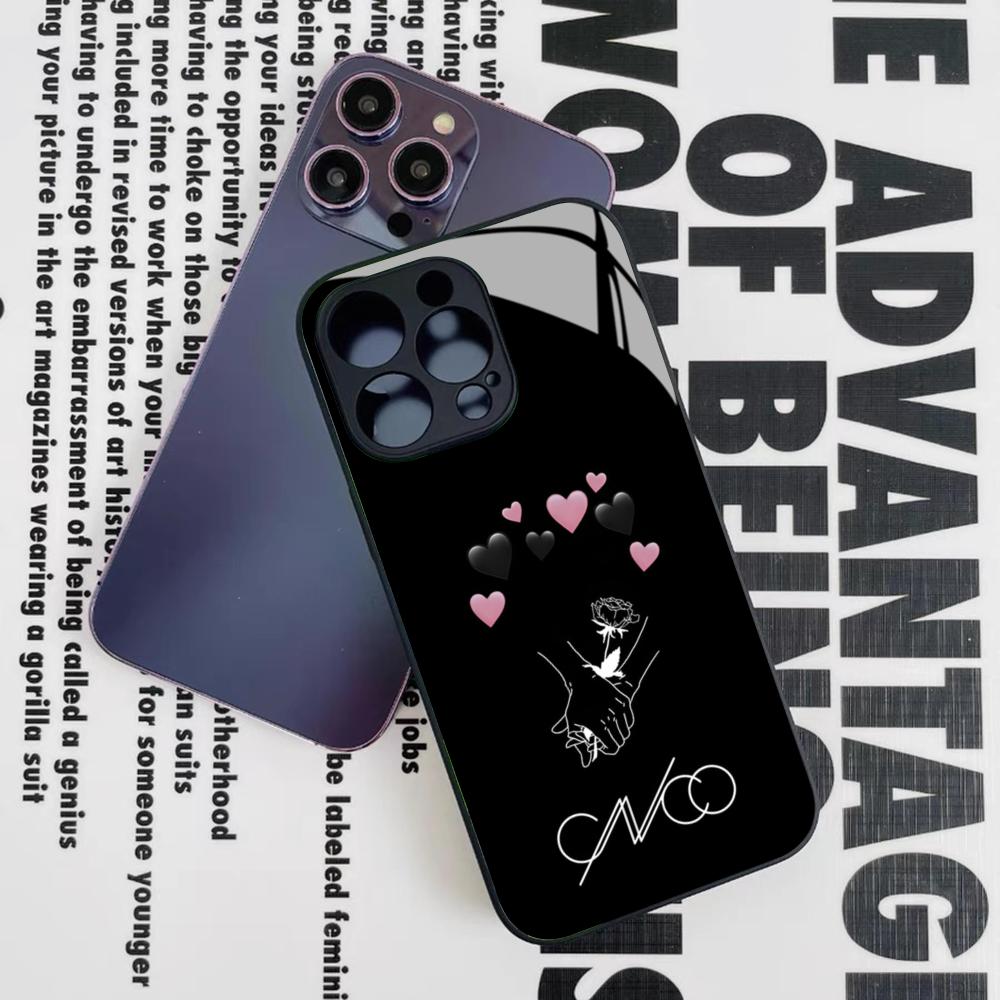

Cnco Music Band Phone Case for Iphone 17 16 15 14 12 11 13 Pro Max Mini X Air Puls Black Glass Cover iPhone 15