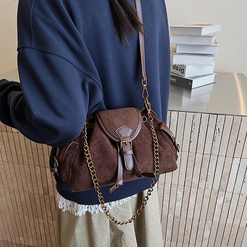 Herbst- und Winter-Bucket-Bag Retro High-End Tragbare Damenhandtasche Große Kapazität Schulter-Umhängetasche