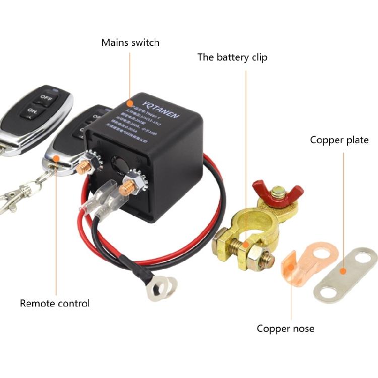 Battery Switch Relays 12V Remote Control Battery Disconnect Off Isolator Fob