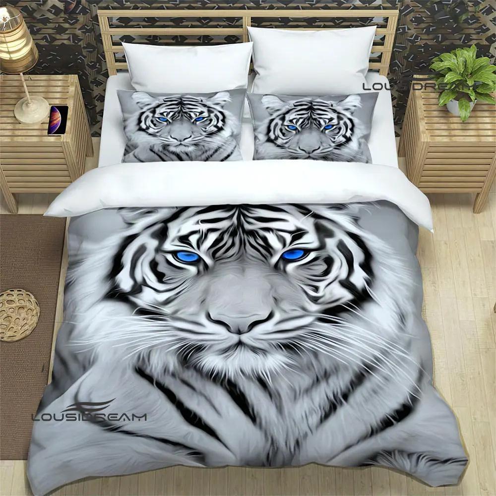 3D Tiger Digital Printing Bedding Set Duvet Cover Pillowcase Deluxe Set Fashion Design Three-Piece Set