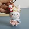 Handmaking Bunny Keyrings Knitting Rabbit Doll Pendant Creative Crochet Keyrings  Backpack