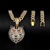 Europäischer & Amerikanischer Stil Hip Hop Tiger Anhänger mit Vollstein Cuban Link Halskette