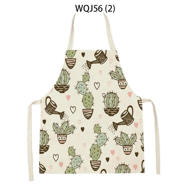 Cactus Pattern Home Cleaning Kitchen Aprons Plant Flowers Adult Kids Waist Bib Baking Accessories Cleaning Antifouling Apron