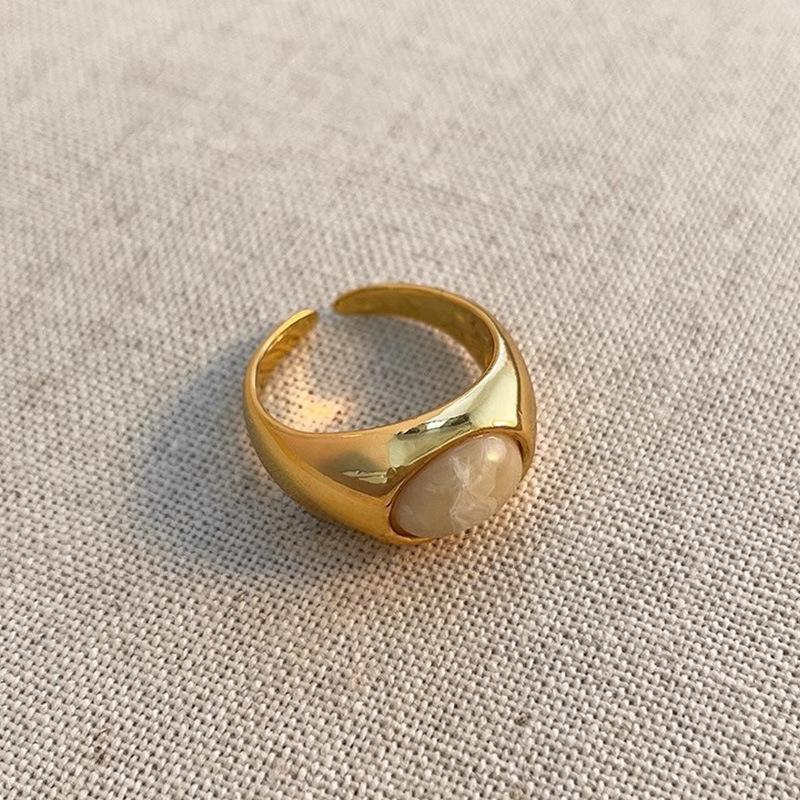 Vintage Brązowy Kamień Tygrysie Oko Otwarty Pierścionek dla Kobiet Nieregularny Okrągły Spersonalizowany Design Pierścionka na Palec Poczucie Stylu Biżuteria Prezent