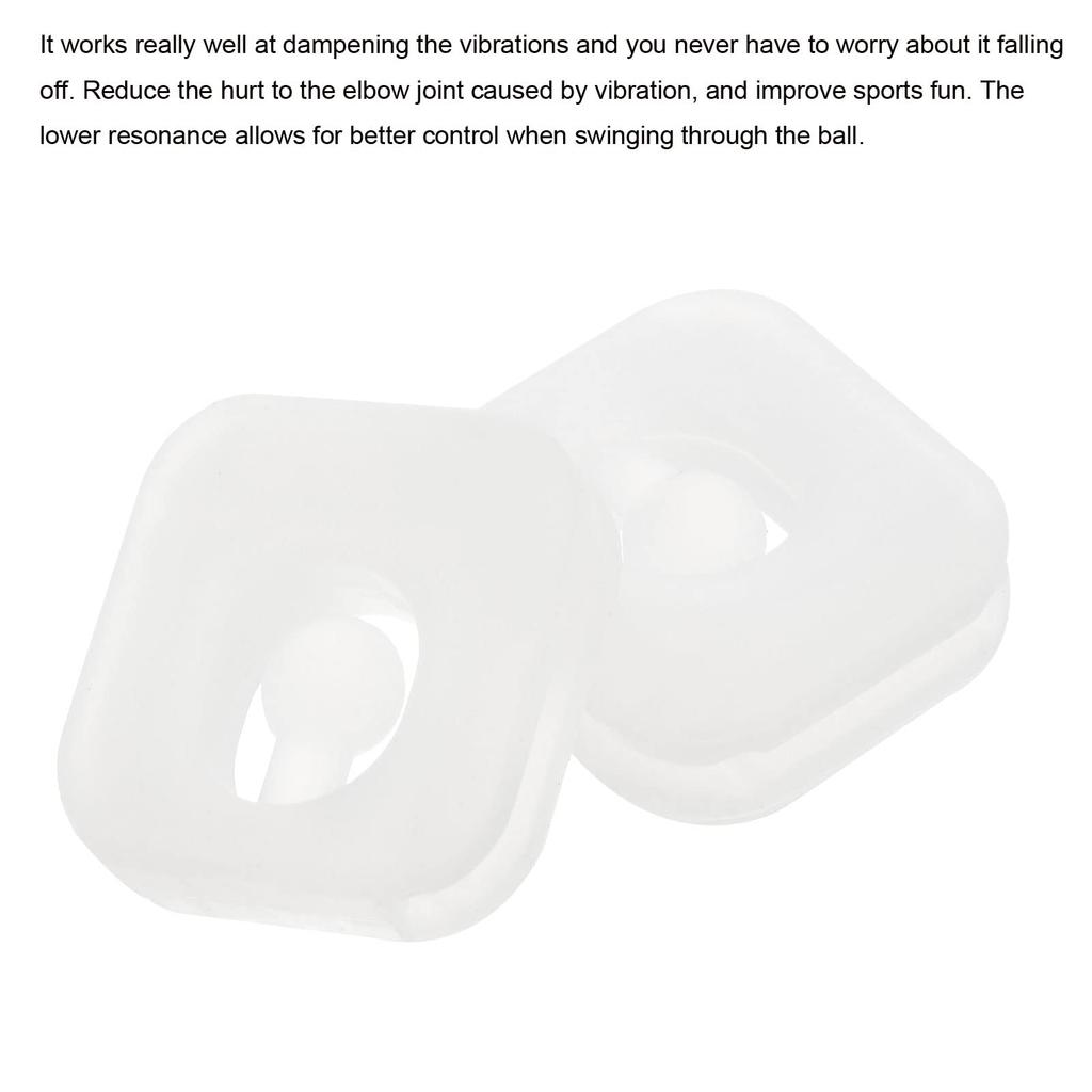 PATIKIL Tennis-Vibrationsdämpfer, 2 Stück, quadratisch, Silikon-Stoßdämpfer, Schlägersaitendämpfung für Tennisschläger, transparent