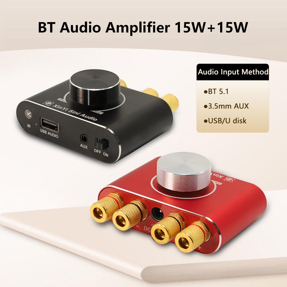 DC 9-24V Power Amplifier Board Bluetooth 5.1 TPA3116 Digital Hifi Stereo Audio Amplifier 20W+20W Car Sound Amplifiers