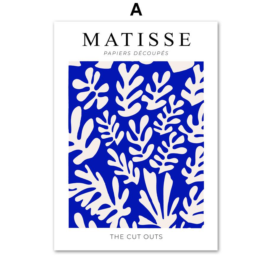 Blue Matisse Picasso Bauhaus Coral Leaves Wall Art Canvas Painting Nordic Posters And Prints Wall Pictures For Living Room Decor