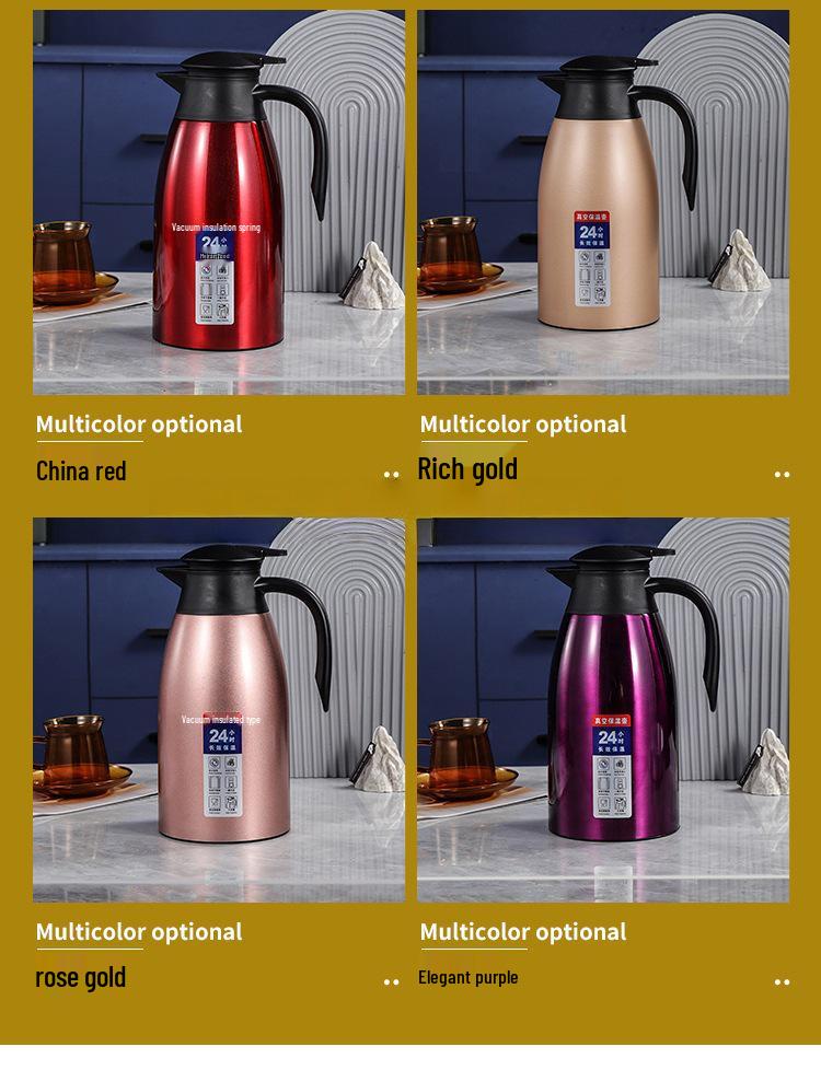 2L Large Capacity Double-Layer 304 Stainless Steel Vacuum Insulated Hot Water Kettle