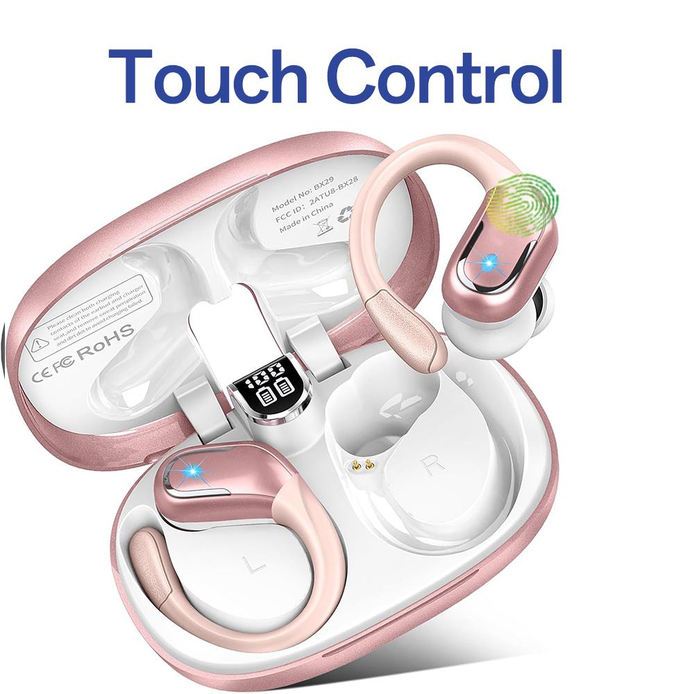 

Wireless Earbuds Sport, 75H Playtime Bluetooth 5.4 Headphones with HD ENC Noise Cancelling Mic, Waterproof Bluetooth Headphones
