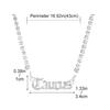 Fashion Twelve Zodiac Super Flash Rhinestone Inlay Necklace Sweater Chain Pendant