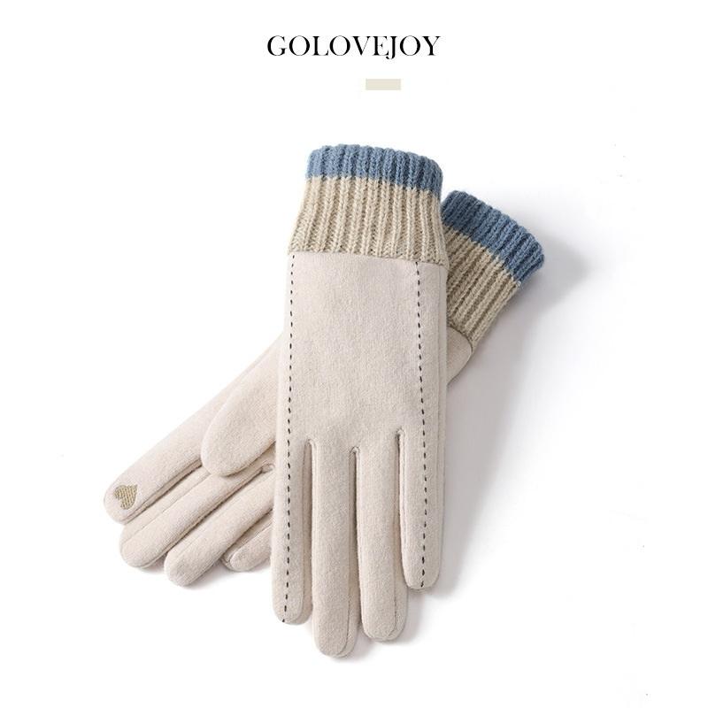 Zimní kašmírové rukavice pro dámské outdoorové cyklistické plyšové a hřejivé pletené zápěstní rukavice s dotykovou obrazovkou