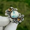 925 Sterling Silver Santa Rosa Turquoise Stone Citrine Solitaire Ring Jewelry