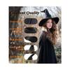 Halloween Wrinkled Witch Hat, Velvet Wizard Hat with Curved Horn, Black Witch Hat for Cosplay